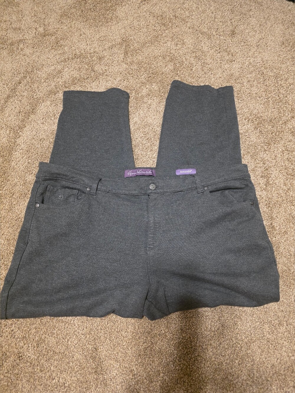 ๐ 3/$15 Gloria Vanderbilt Amanda 18W Straight Leg Stretch Gray Dress Pants - Picture 5 of 11
